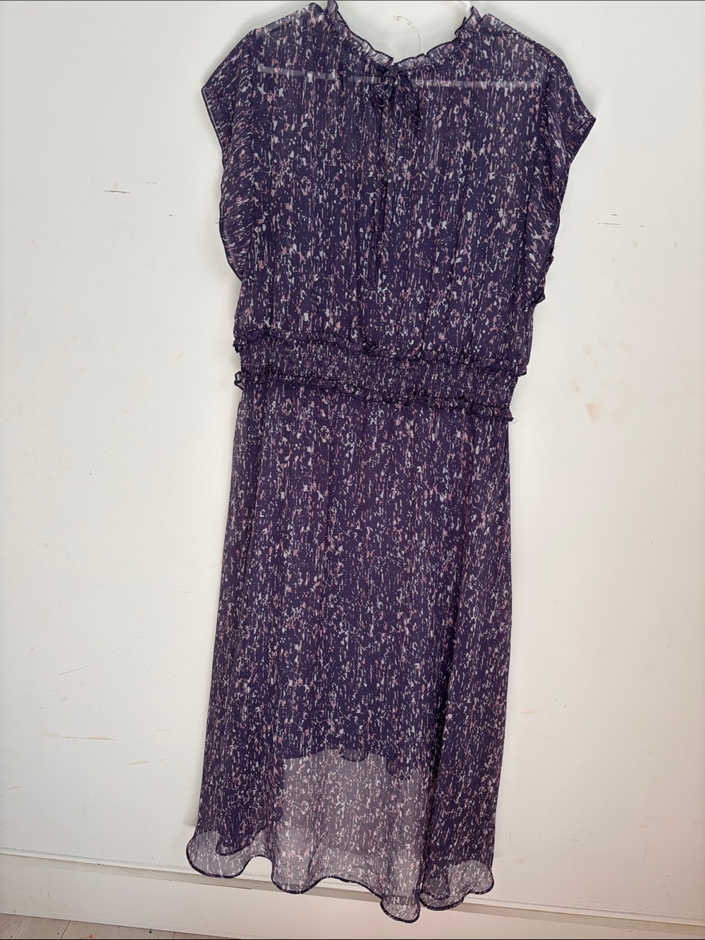 Simply Vera Vera Wang Lavender Printed Pleated Midi Dress